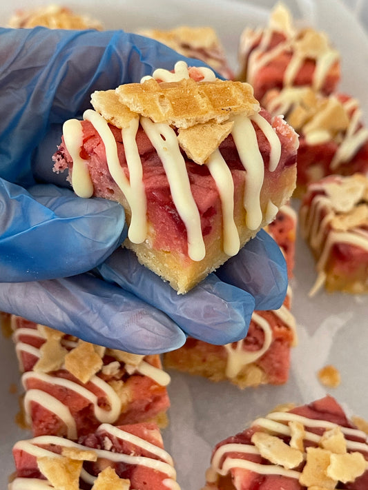 Raspberry Ripple Blondies